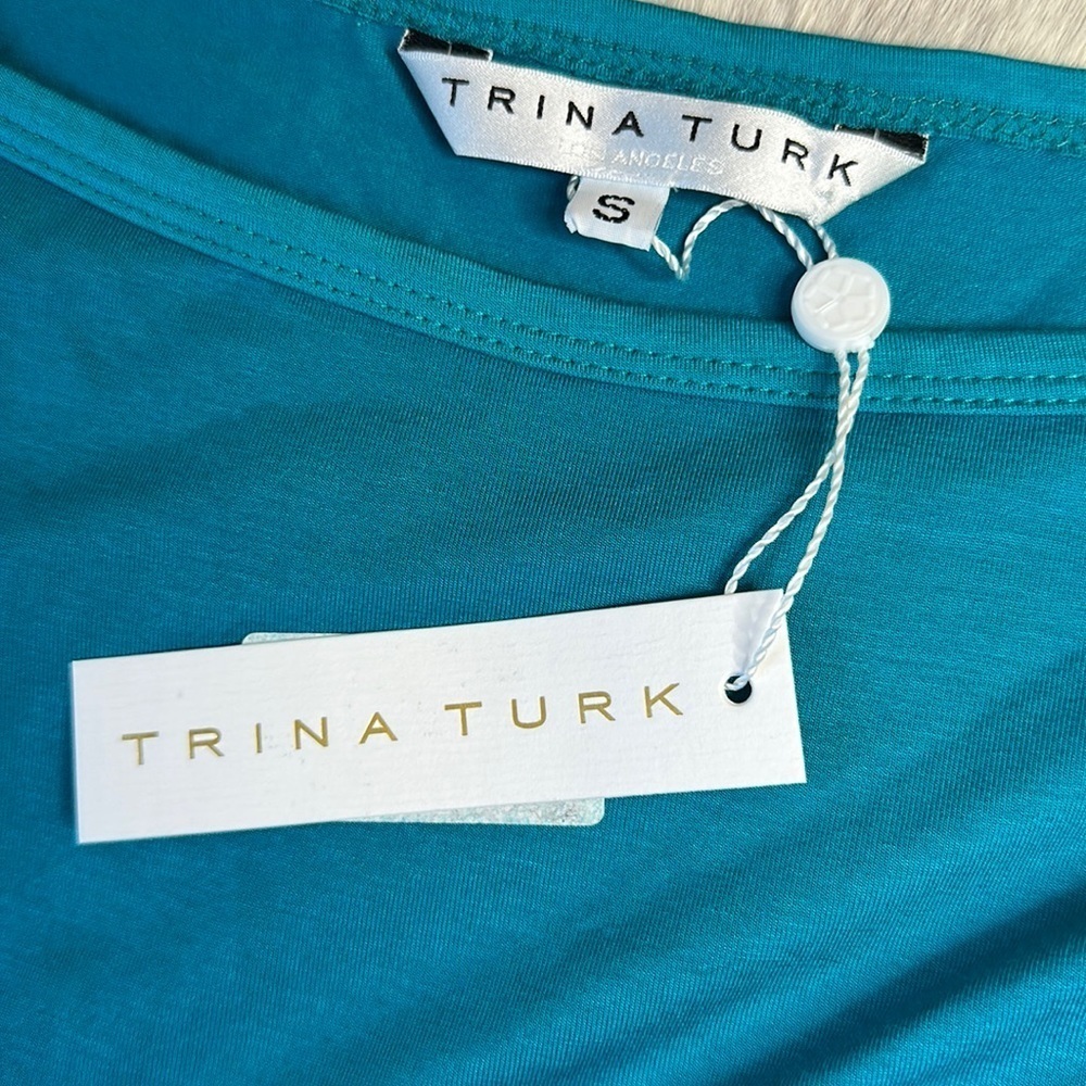 Trina Turk | AMUSING TOP in Tile Blue, NWT - Picture 10 of 10